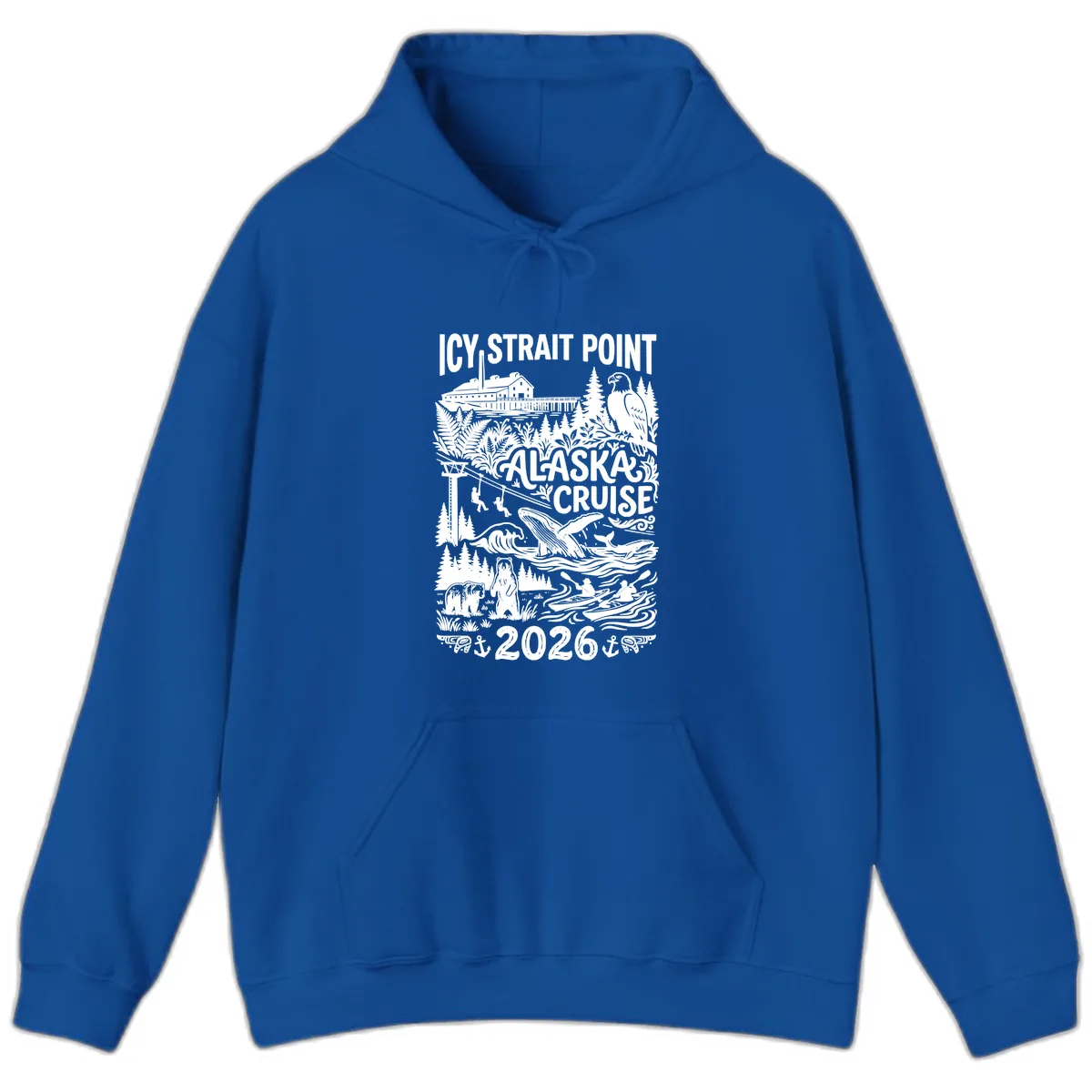 Icy Strait Point Alaska Cruise 2026 Hoodie in Royal