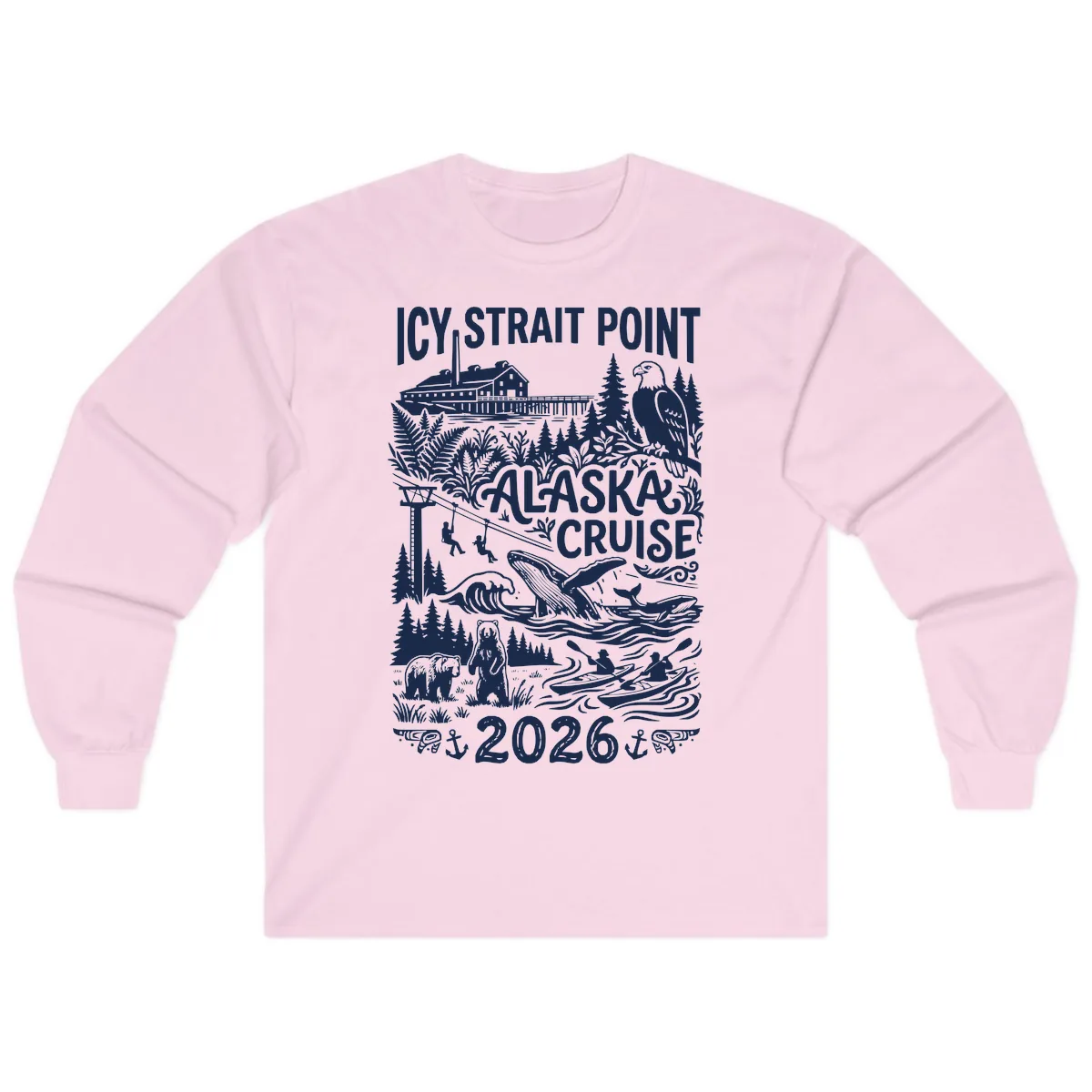 Icy Strait Point Alaska Cruise 2026 Long Sleeve in Light Pink