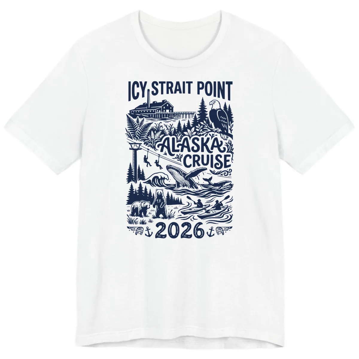 Icy Strait Point Alaska Cruise 2026 Premium T-Shirt in White