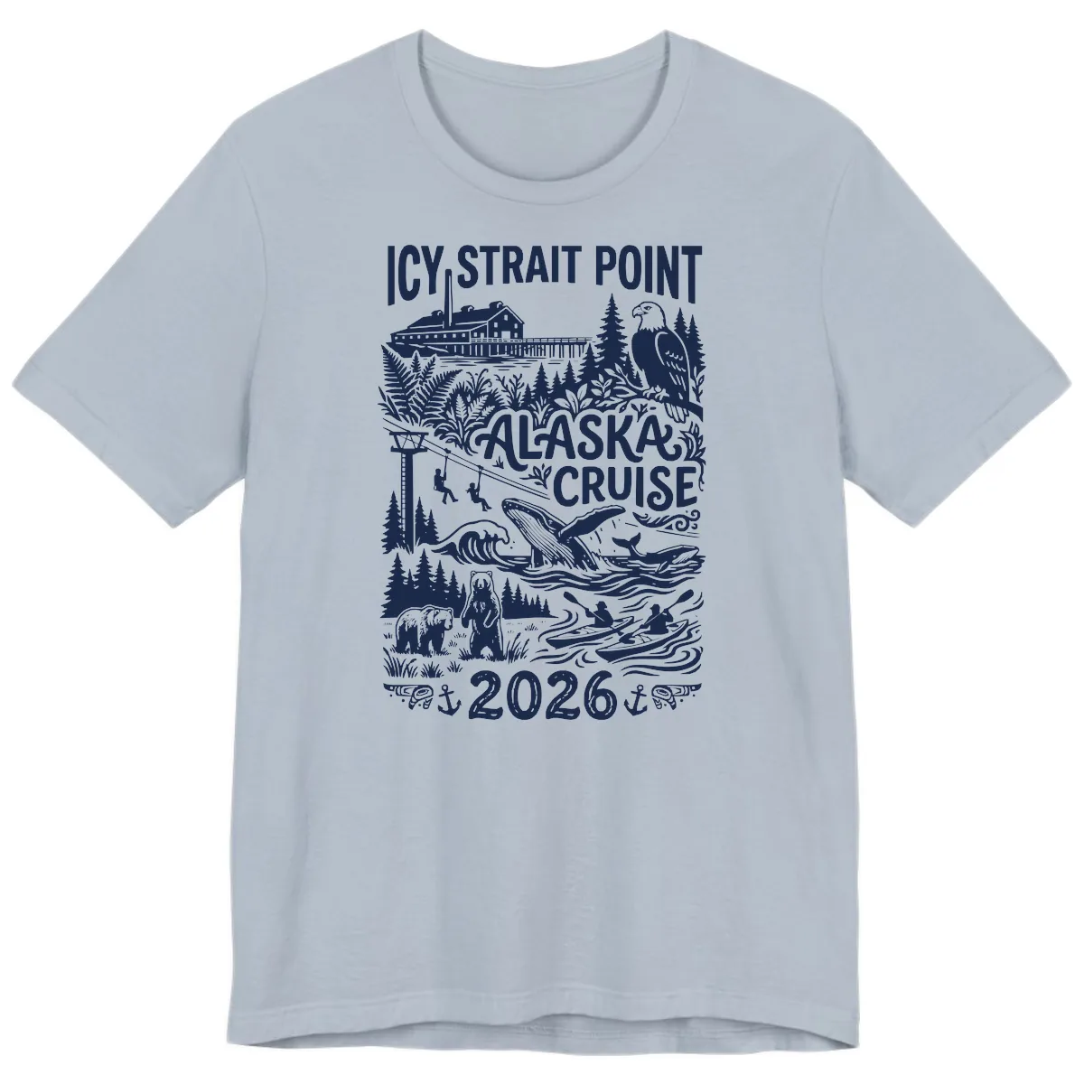 Icy Strait Point Alaska Cruise 2026 Premium T-Shirt in Light Blue