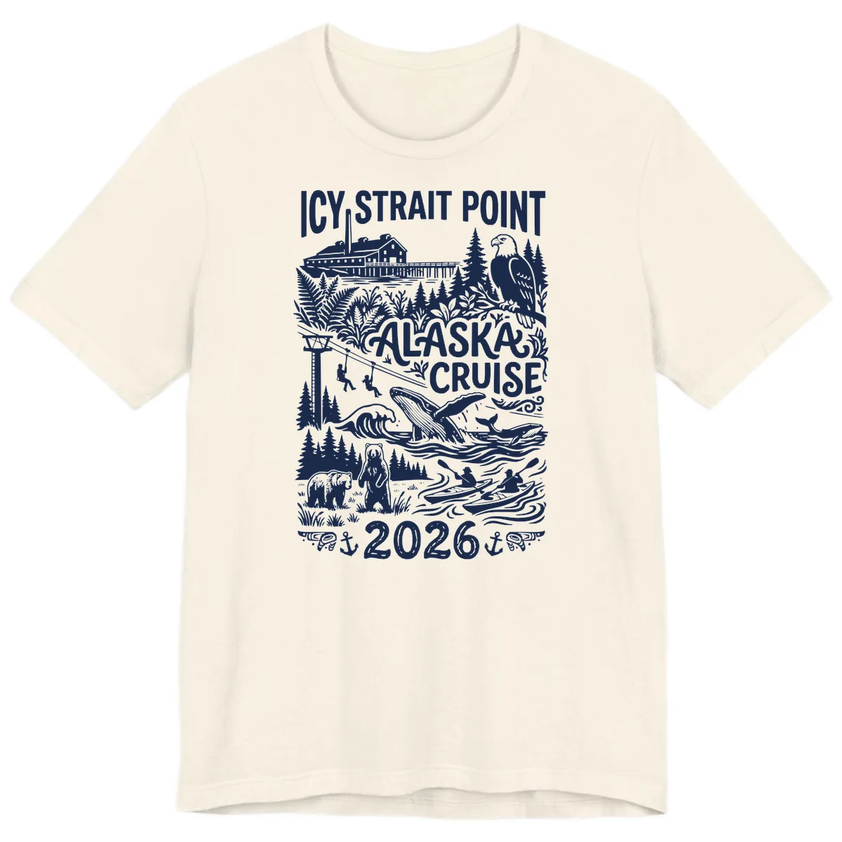 Icy Strait Point Alaska Cruise 2026 Premium T-Shirt in Natural