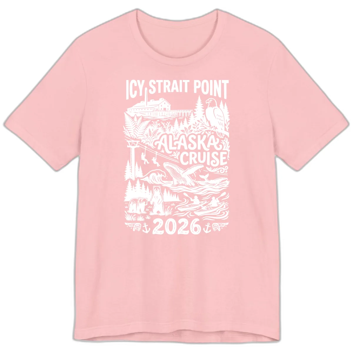 Icy Strait Point Alaska Cruise 2026 Premium T-Shirt in Pink