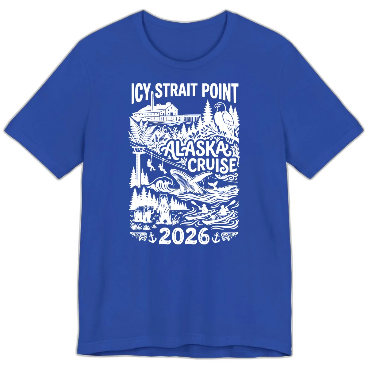 Icy Strait Point Alaska Cruise 2026 Premium T-Shirt in True Royal