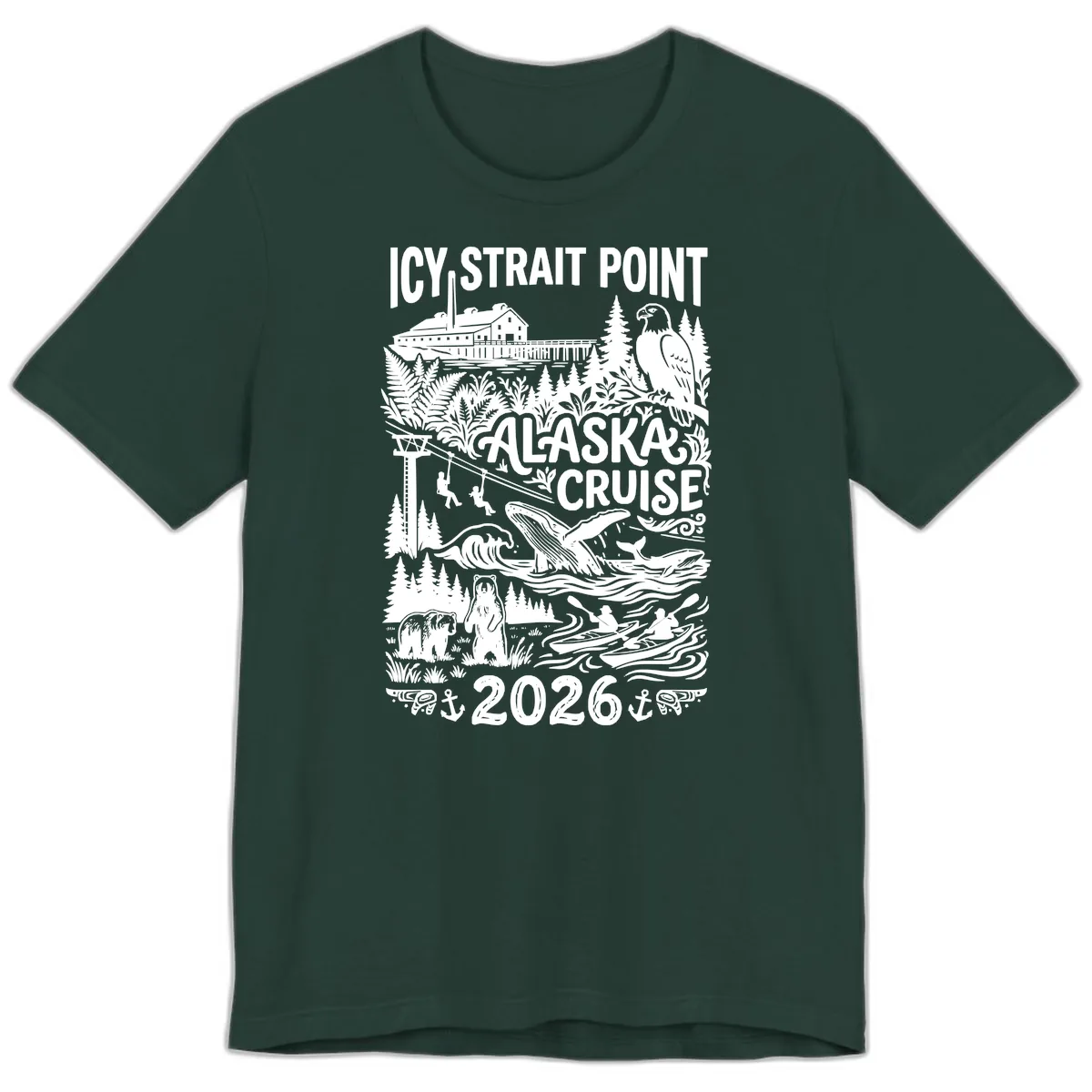 Icy Strait Point Alaska Cruise 2026 Premium T-Shirt in Forest