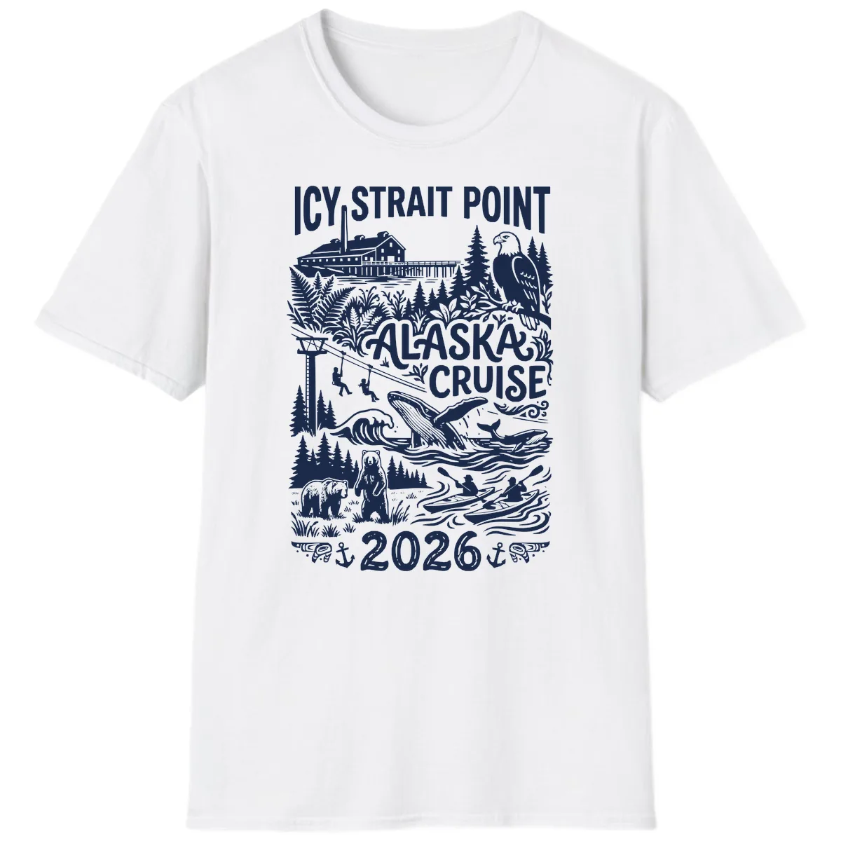 Icy Strait Point Alaska Cruise 2026 T-Shirt in White