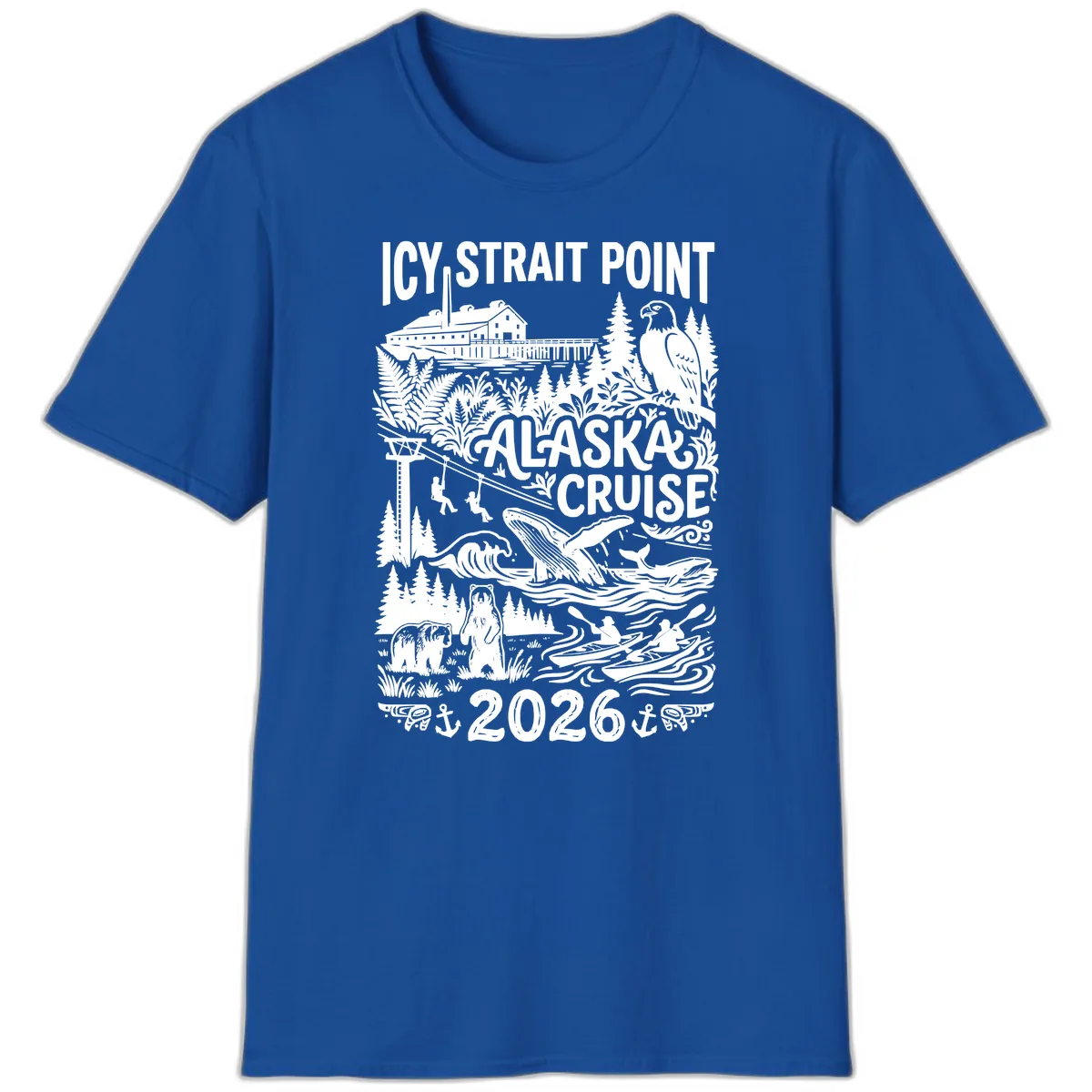 Icy Strait Point Alaska Cruise 2026 T-Shirt in Royal