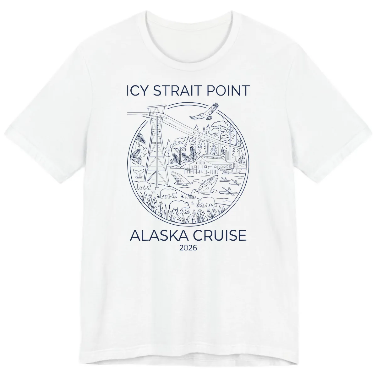 Icy Strait Point Wildlife Panorama Premium T-Shirt in White