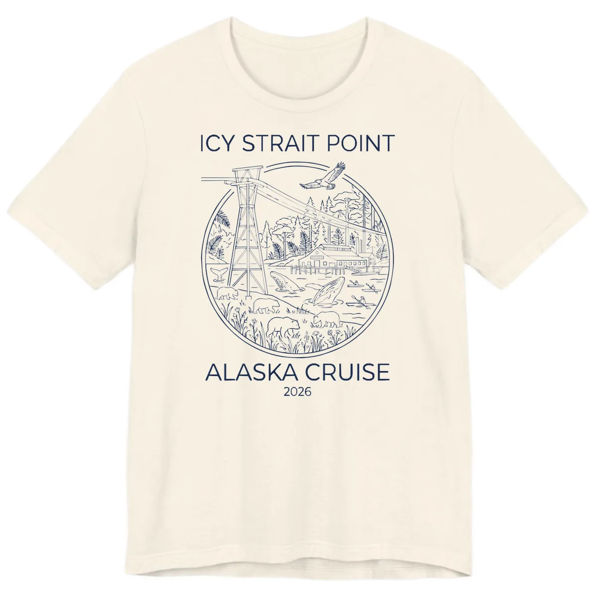 Icy Strait Point Wildlife Panorama Premium T-Shirt in Natural