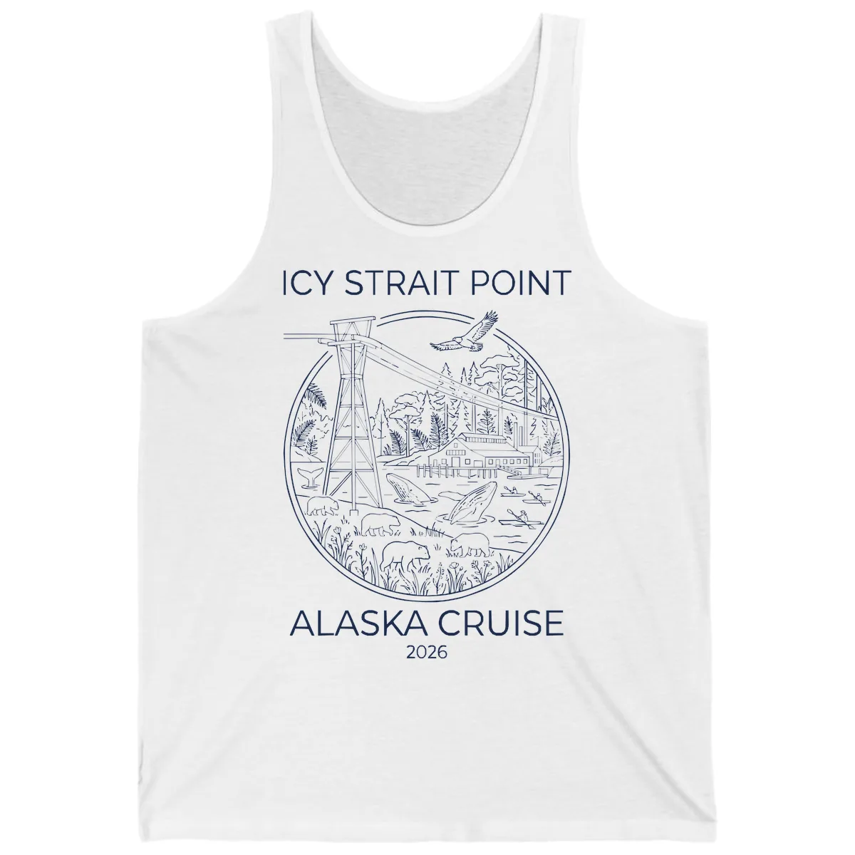 Icy Strait Point Wildlife Panorama Tank in White