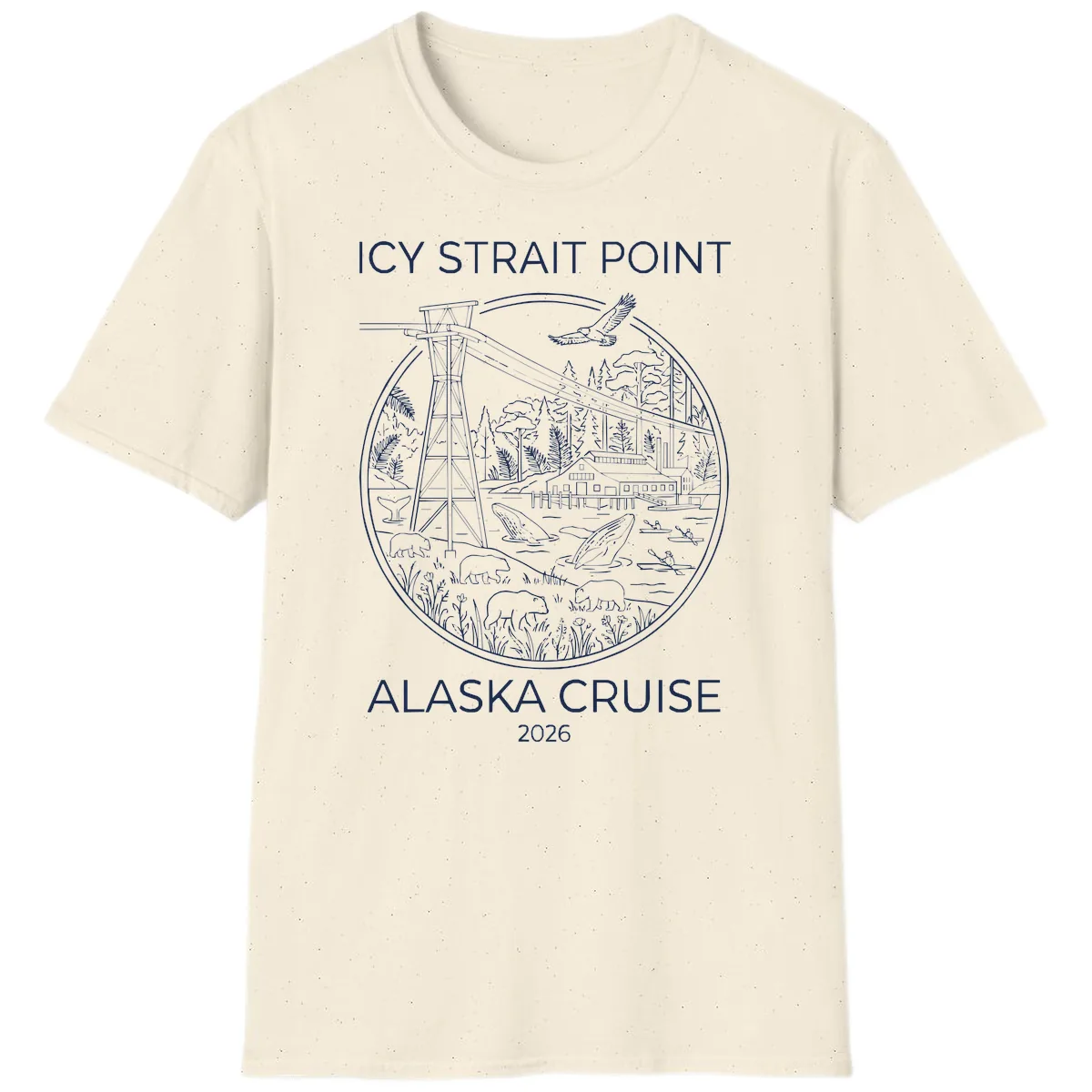 Icy Strait Point Wildlife Panorama T-Shirt in Natural