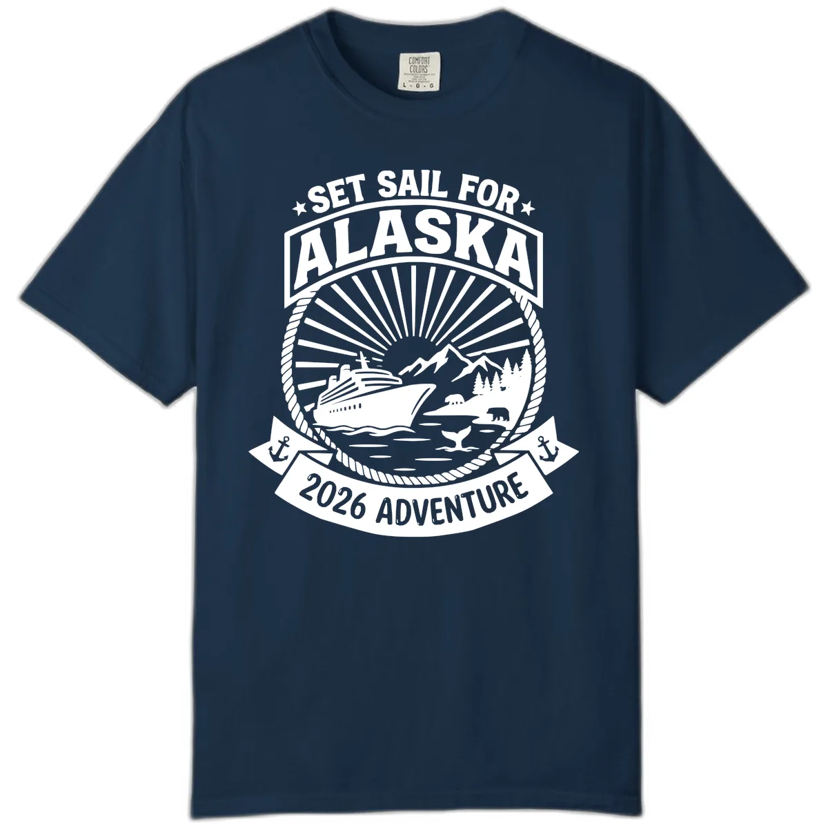 Set Sail For Alaska 2026 Adventure Comfort Color in True Navy