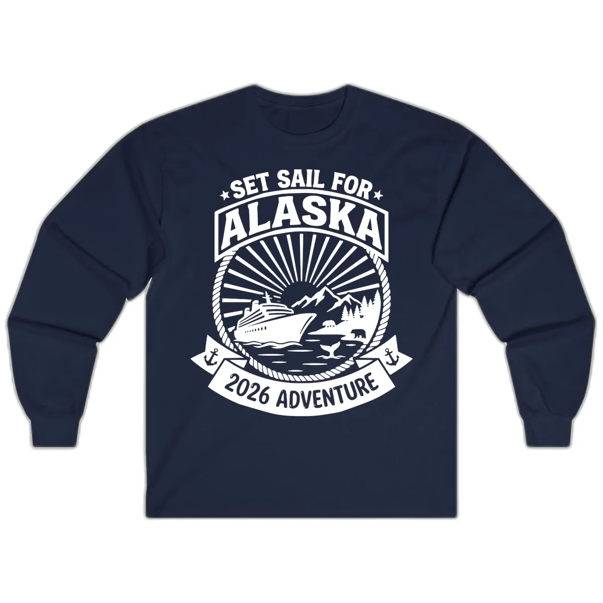 Set Sail For Alaska 2026 Adventure Long Sleeve in Navy