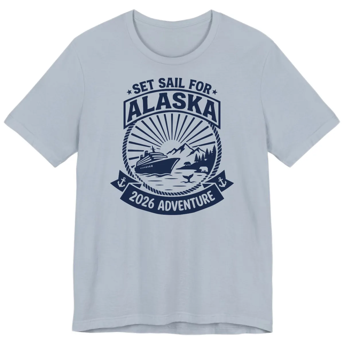 Set Sail For Alaska 2026 Adventure Premium T-Shirt in Light Blue