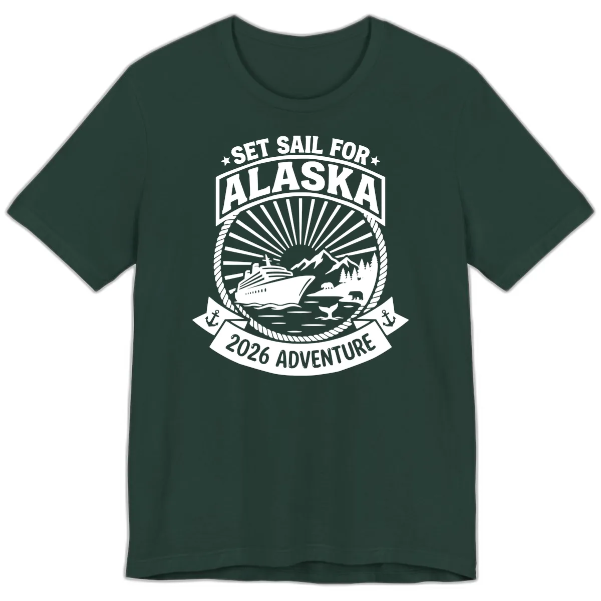Set Sail For Alaska 2026 Adventure Premium T-Shirt in Forest