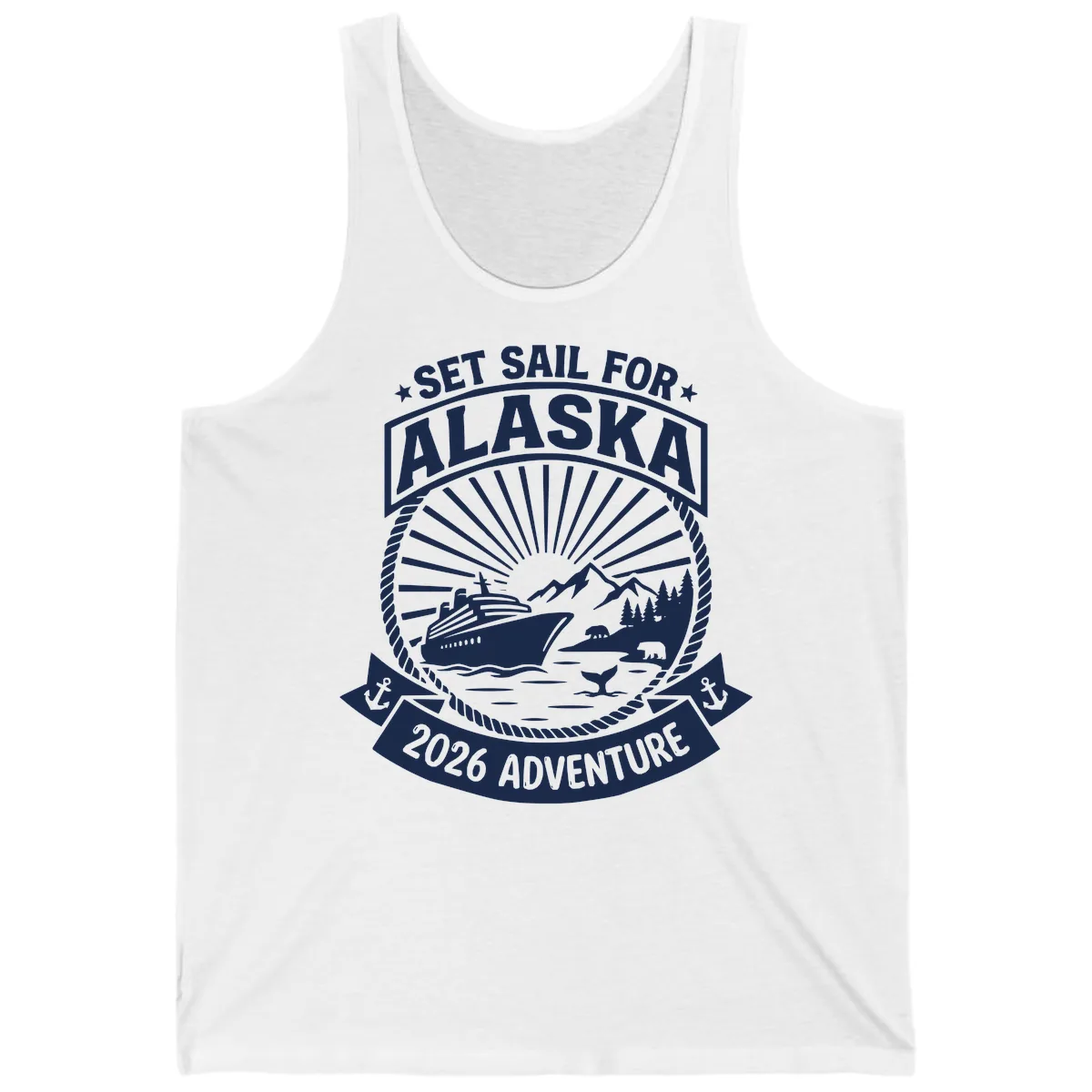 Set Sail For Alaska 2026 Adventure Tank in White