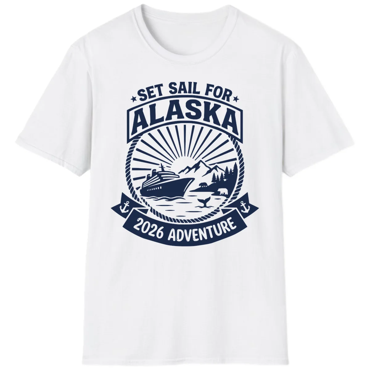 Set Sail For Alaska 2026 Adventure T-Shirt in White