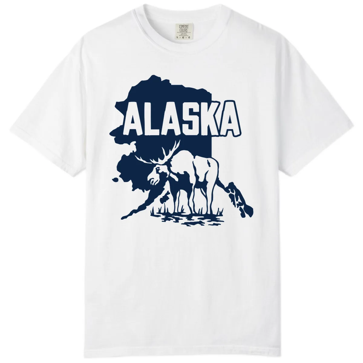 Alaska Wildlife & Map Adventure Comfort Color in White