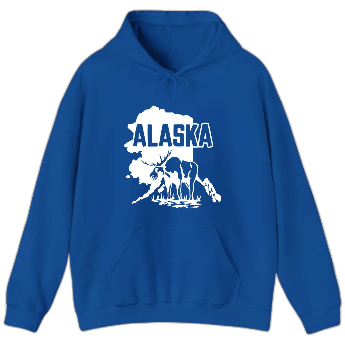 Alaska Wildlife & Map Adventure Hoodie in Royal