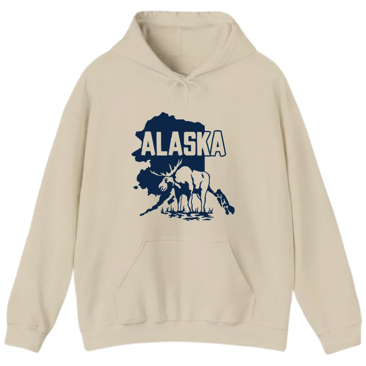 Alaska Wildlife & Map Adventure Hoodie in Sand