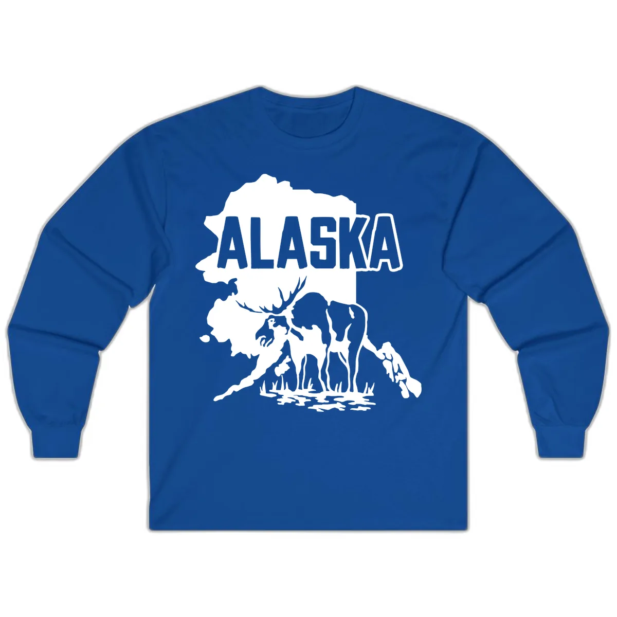 Alaska Wildlife & Map Adventure Long Sleeve in Royal