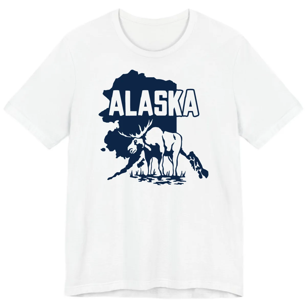 Alaska Wildlife & Map Adventure Premium T-Shirt in White