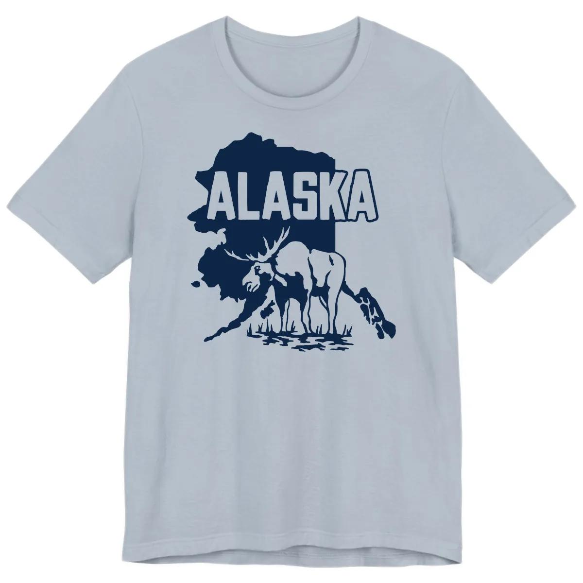 Alaska Wildlife & Map Adventure Premium T-Shirt in Light Blue