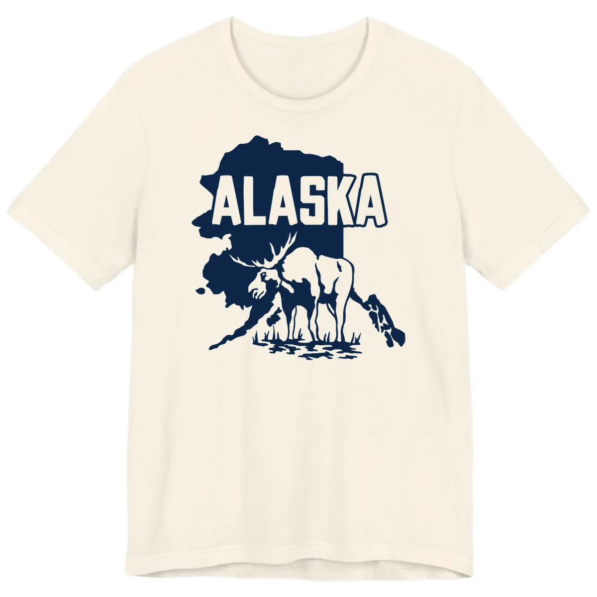 Alaska Wildlife & Map Adventure Premium T-Shirt in Natural