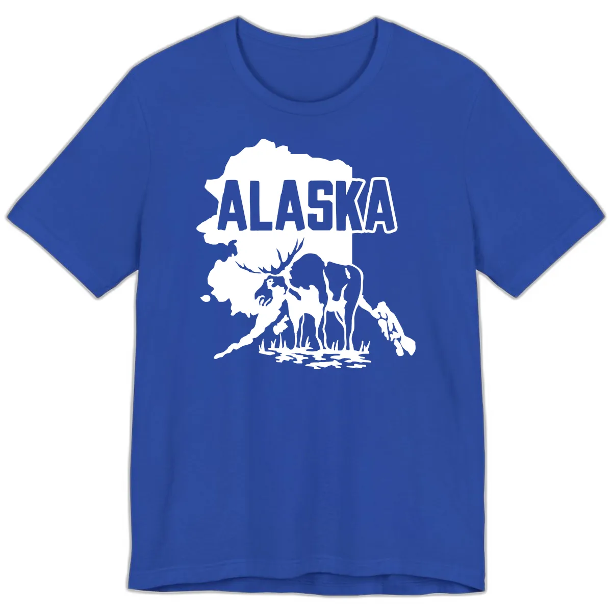 Alaska Wildlife & Map Adventure Premium T-Shirt in True Royal