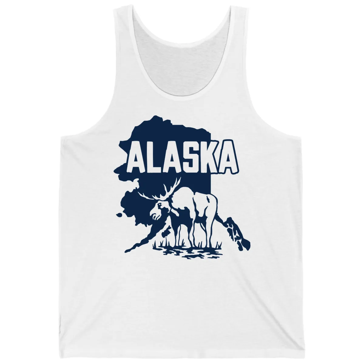 Alaska Wildlife & Map Adventure Tank in White