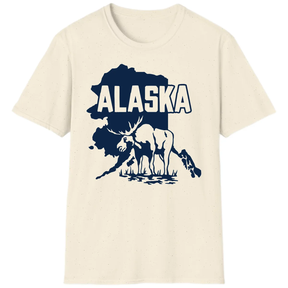 Alaska Wildlife & Map Adventure T-Shirt in Natural