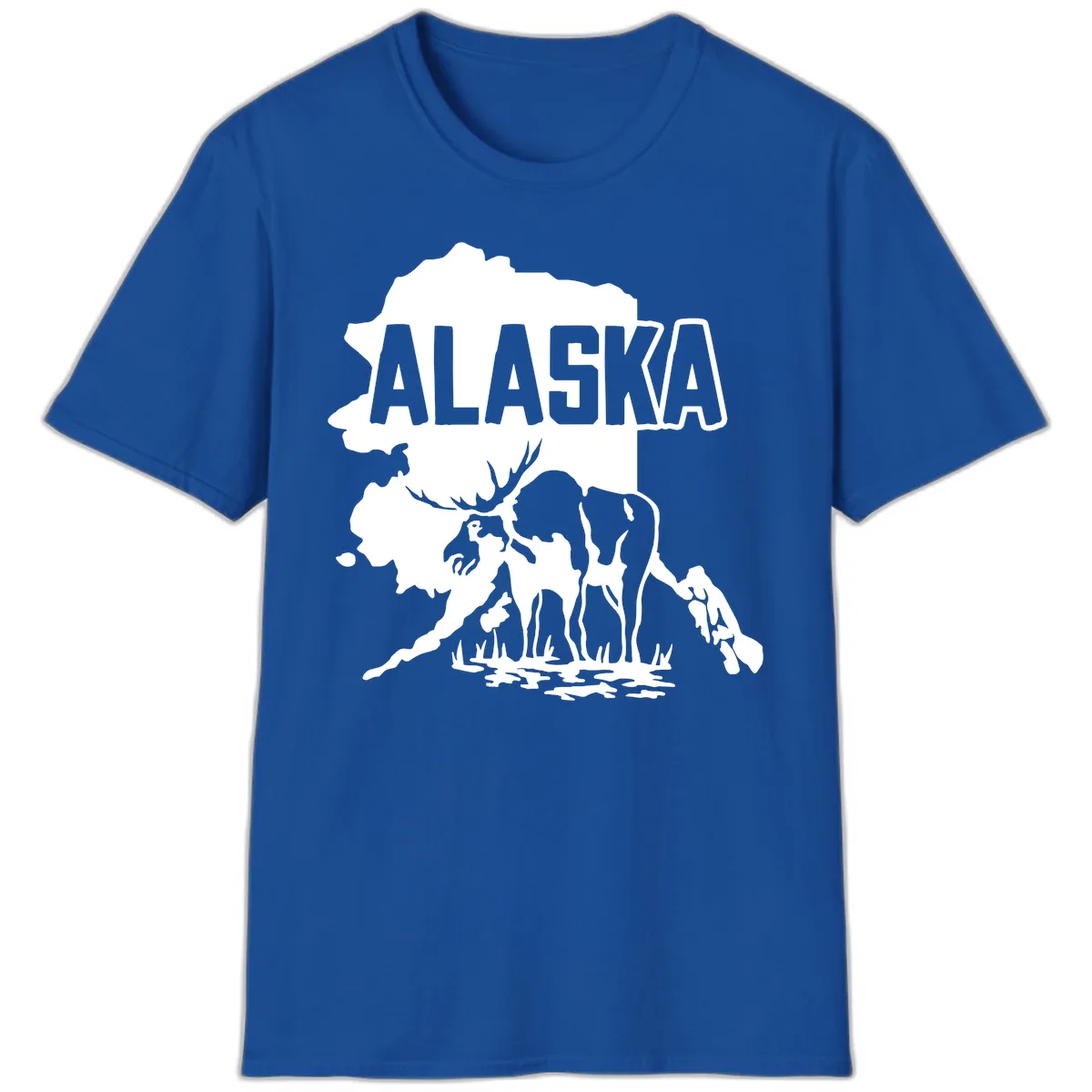 Alaska Wildlife & Map Adventure T-Shirt in Royal