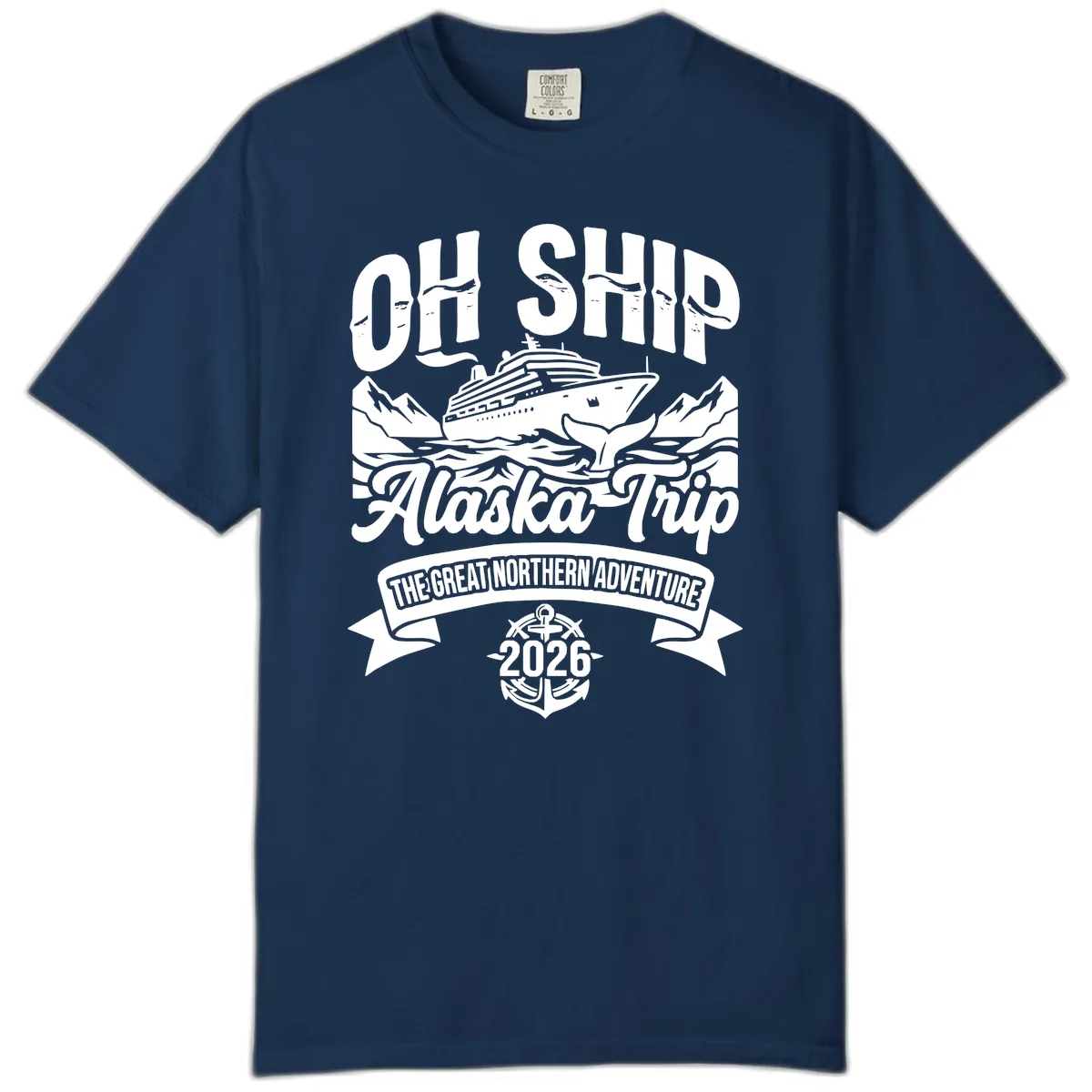 Off Ship Alaska Trip Cruise Adventure Comfort Color in Navy