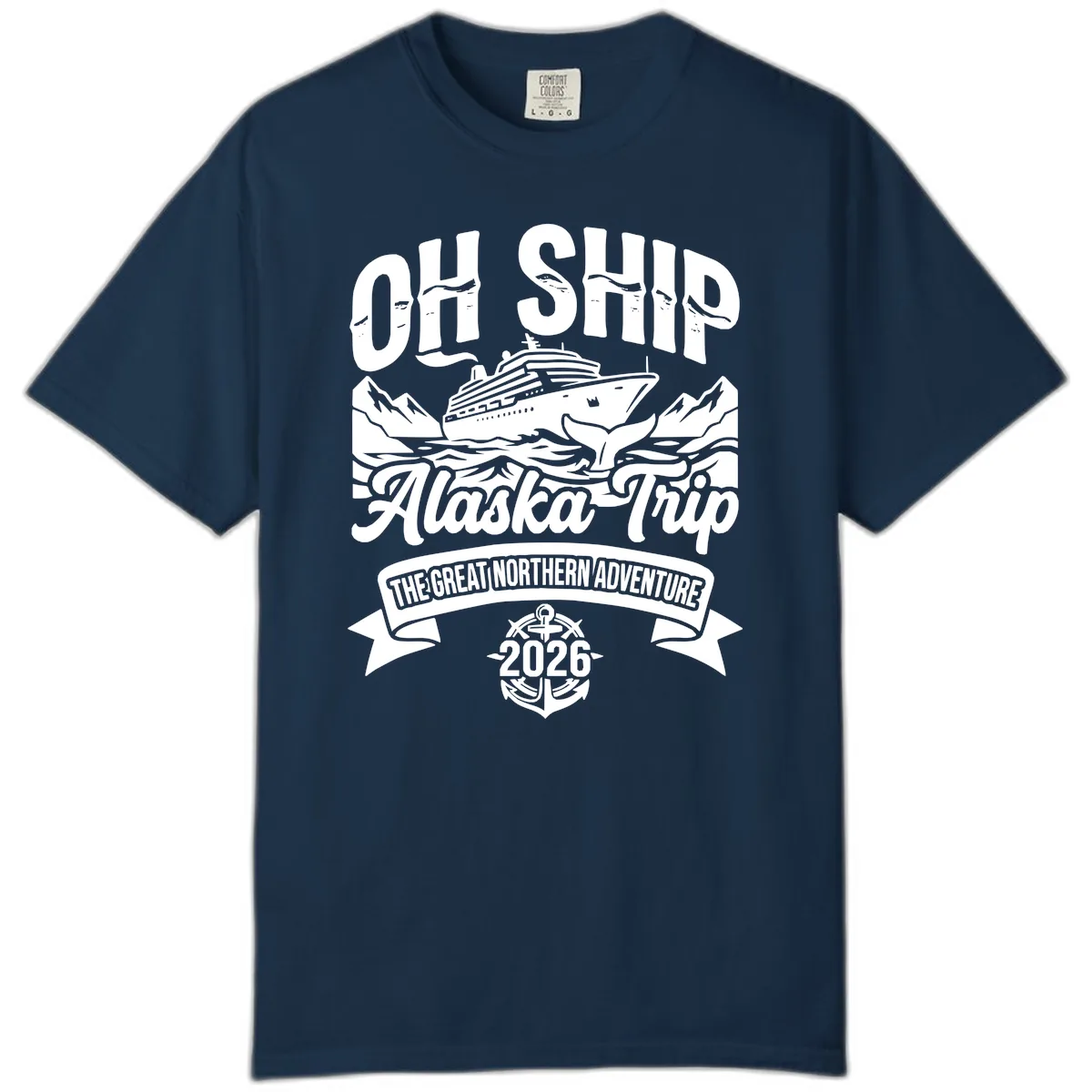 Off Ship Alaska Trip Cruise Adventure Comfort Color in True Navy