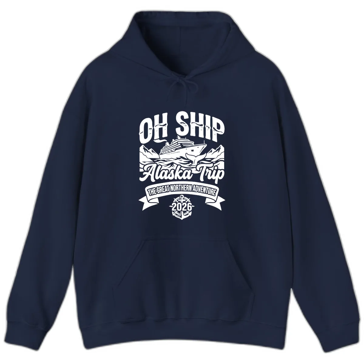 Off Ship Alaska Trip Cruise Adventure Hoodie in Navy