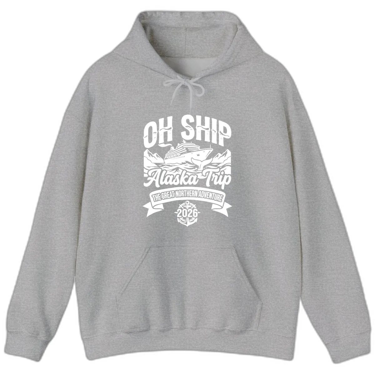 Off Ship Alaska Trip Cruise Adventure Hoodie in Sport Grey