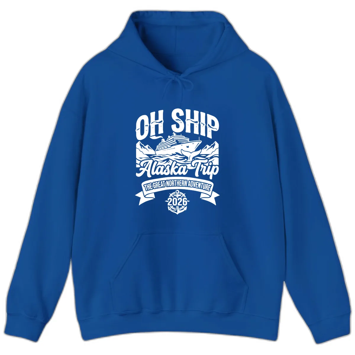 Off Ship Alaska Trip Cruise Adventure Hoodie in Royal