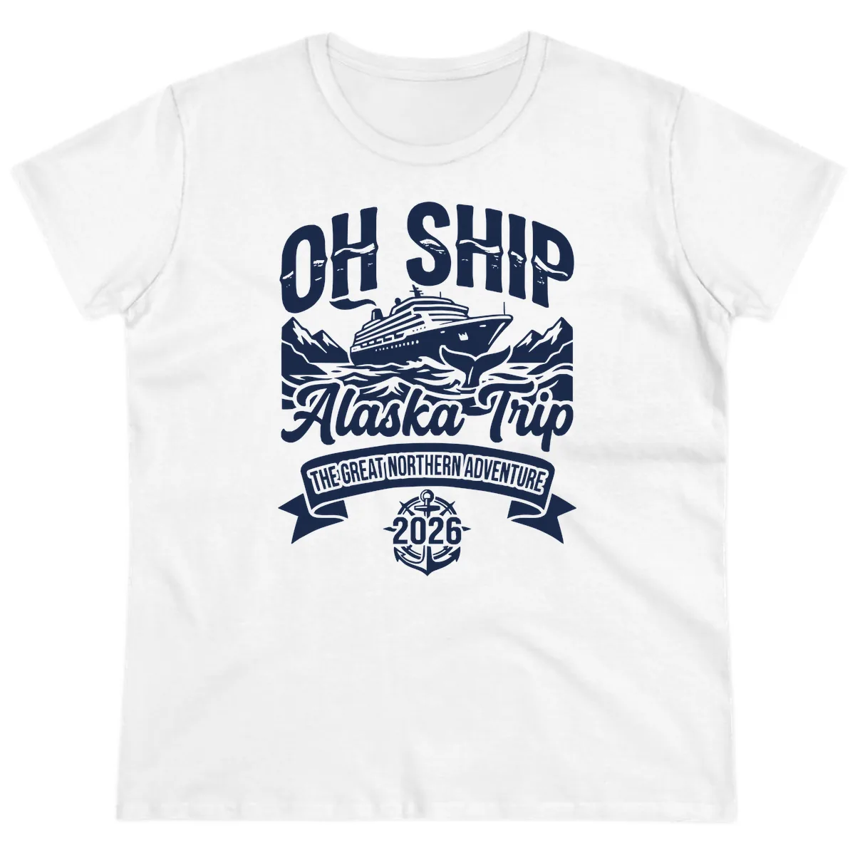 Off Ship Alaska Trip Cruise Adventure Ladies Tee in White