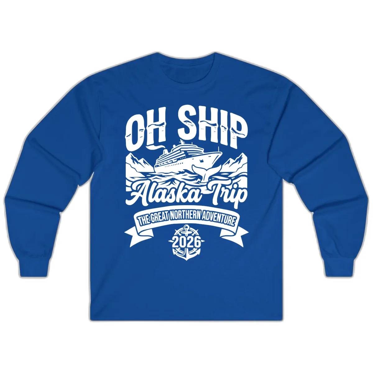 Off Ship Alaska Trip Cruise Adventure Long Sleeve in Royal