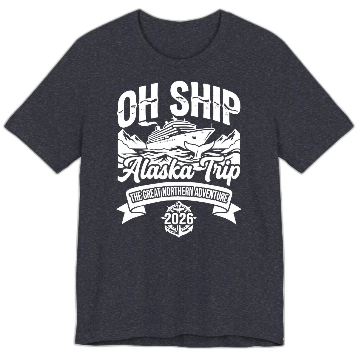 Off Ship Alaska Trip Cruise Adventure Premium T-Shirt in Heather Navy