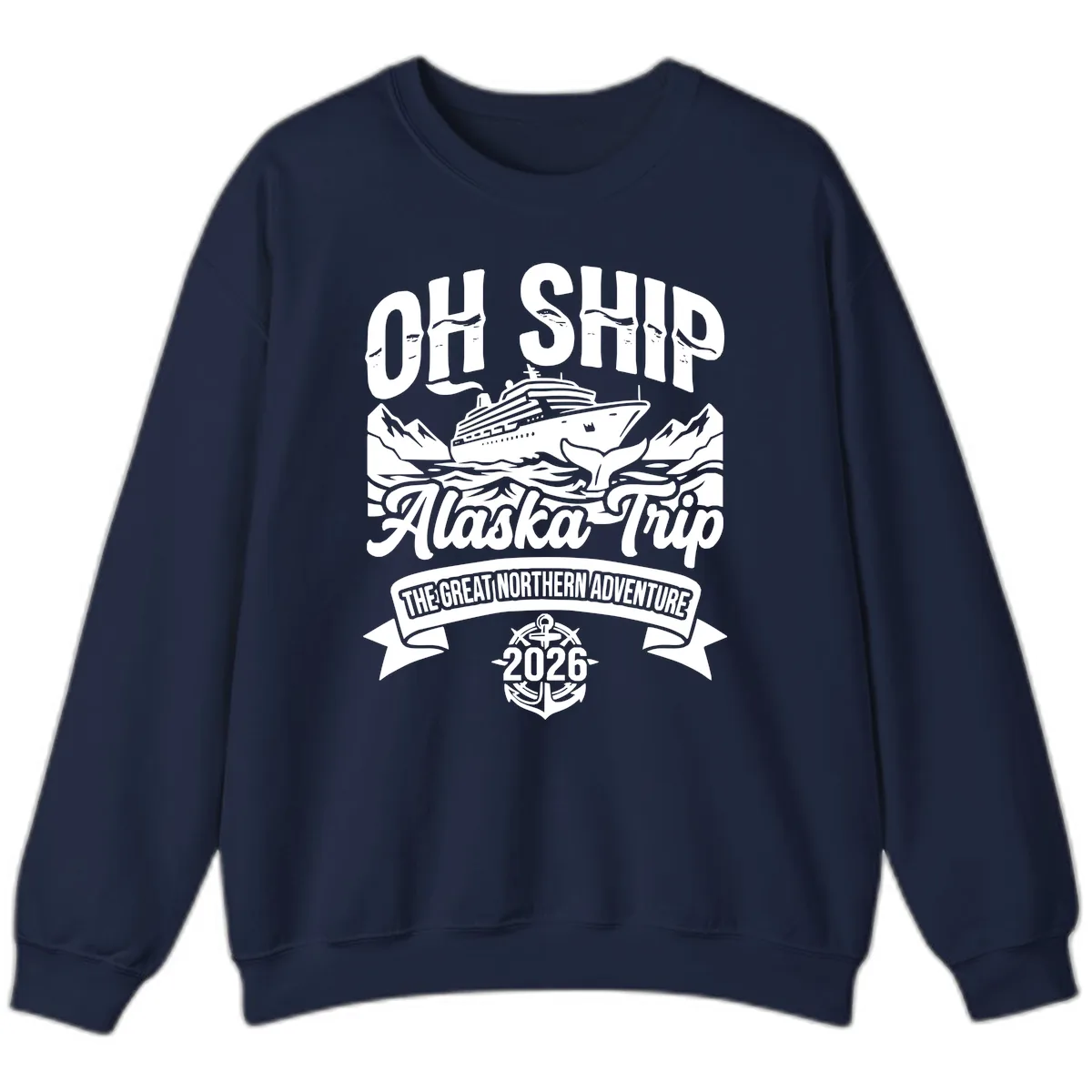 Off Ship Alaska Trip Cruise Adventure Sweatshirt in Navy