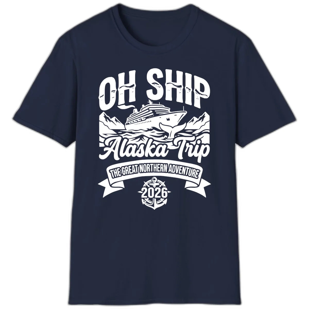 Off Ship Alaska Trip Cruise Adventure T-Shirt in Navy