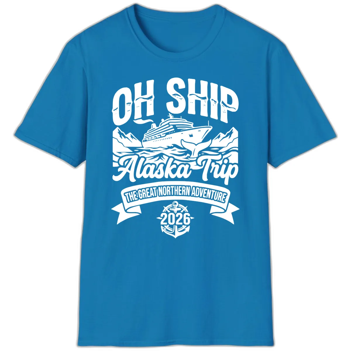 Off Ship Alaska Trip Cruise Adventure T-Shirt in Sapphire