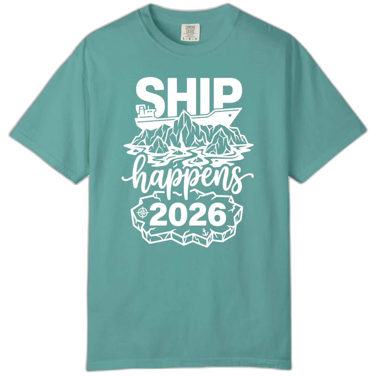 Ship Happens Alaska Cruise 2026 Comfort Color in Seafoam