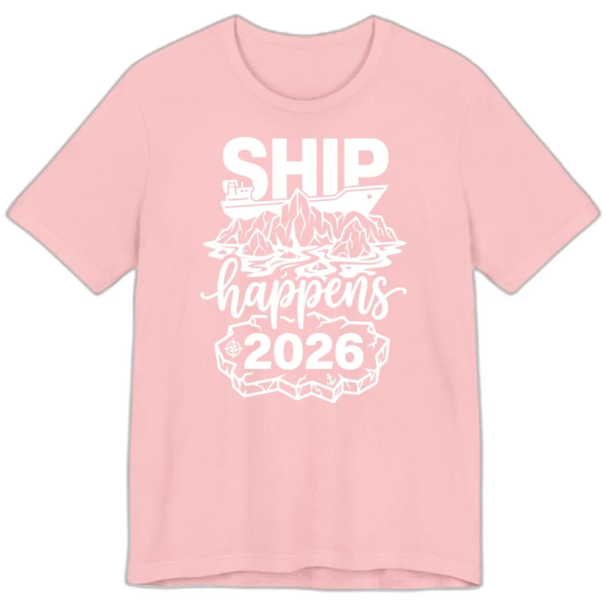 Ship Happens Alaska Cruise 2026 Premium T-Shirt in Pink