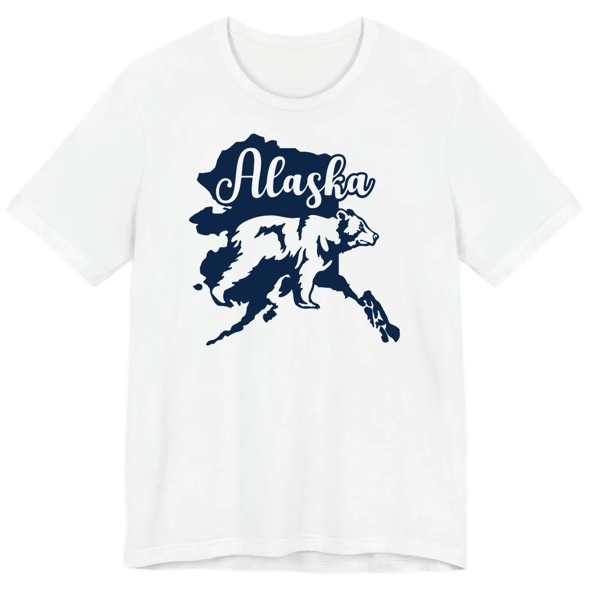 Alaska Bear Map Design Premium T-Shirt in White