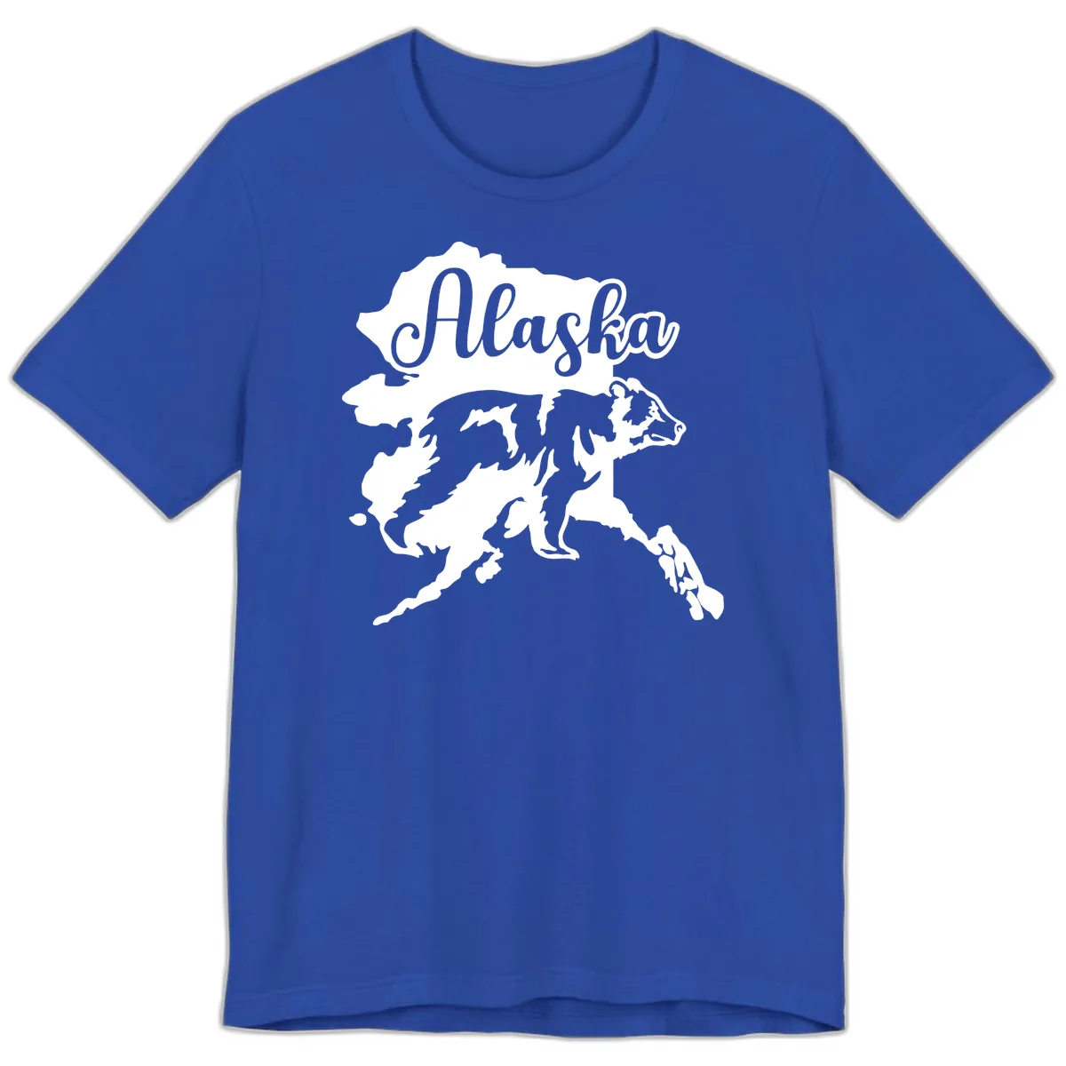 Alaska Bear Map Design Premium T-Shirt in True Royal
