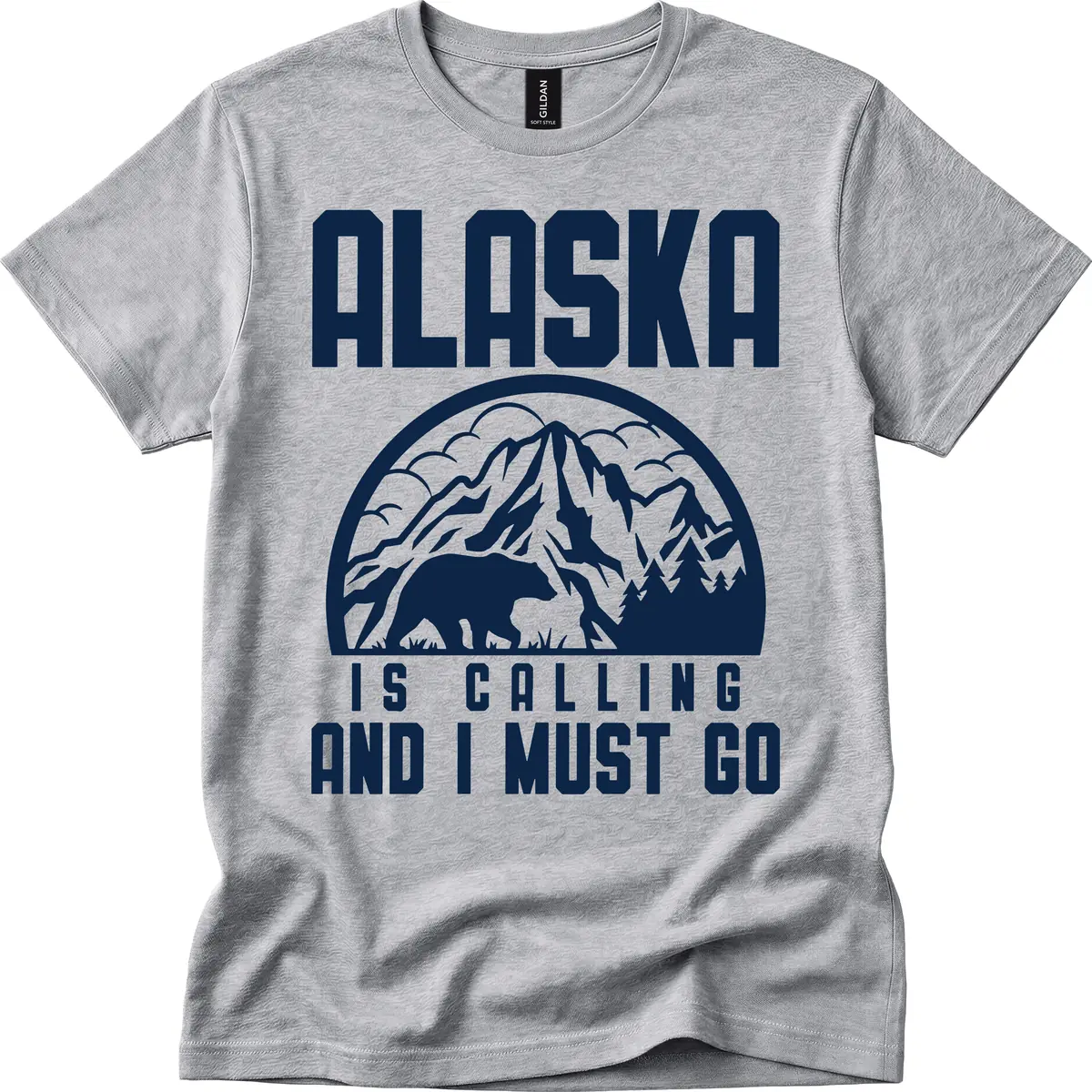 Alaska Is Calling And I Must Go T-Shirt in Sport Grey