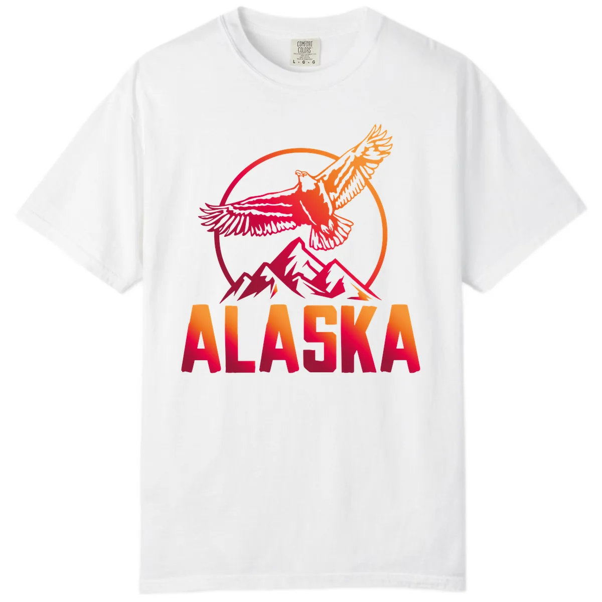 Soaring Eagle Alaska Mountains Comfort Color in White