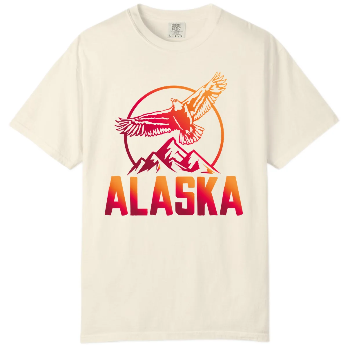 Soaring Eagle Alaska Mountains Comfort Color in Ivory
