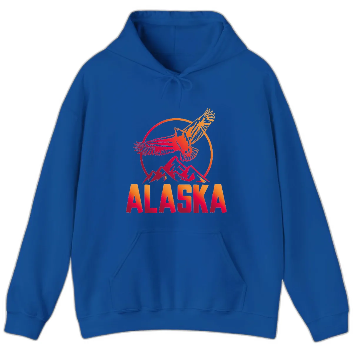 Soaring Eagle Alaska Mountains Hoodie in Royal